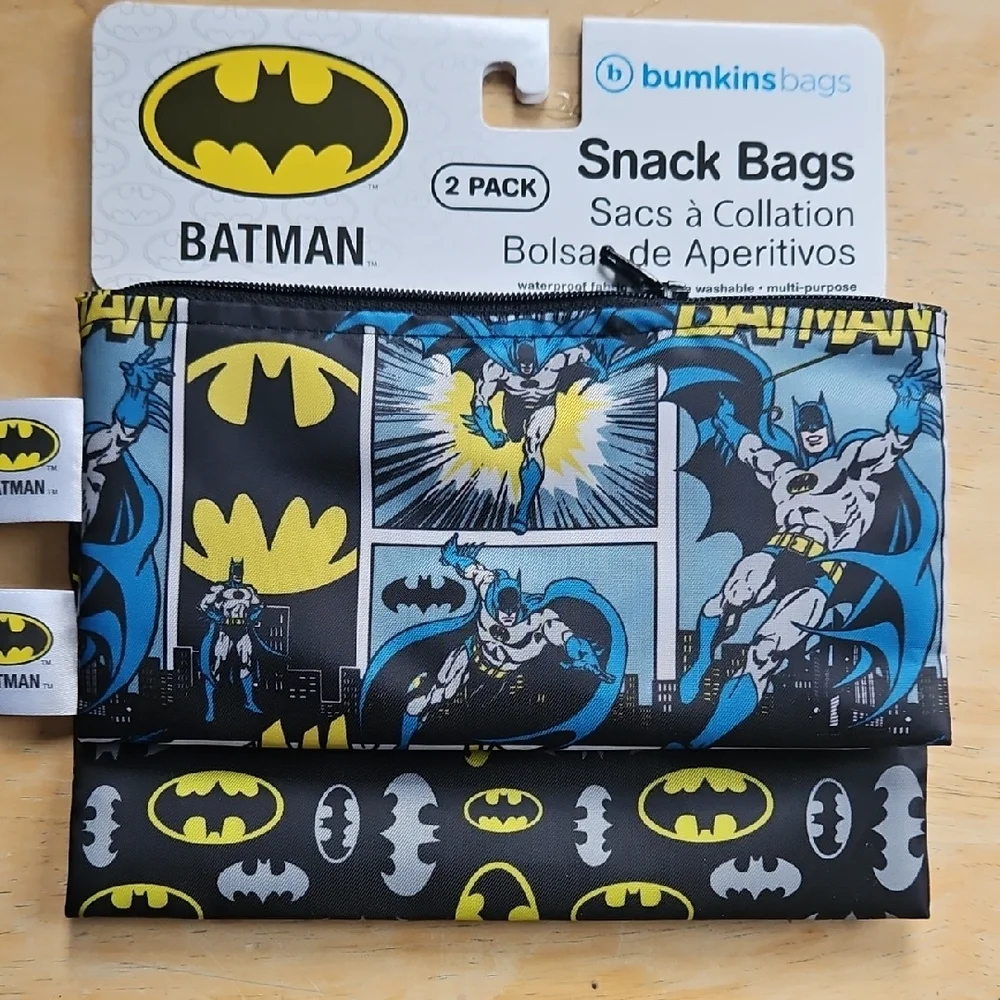 Bumkins Batman Snack Bags - Black and Blue Comic Design - Picture 12 of 12